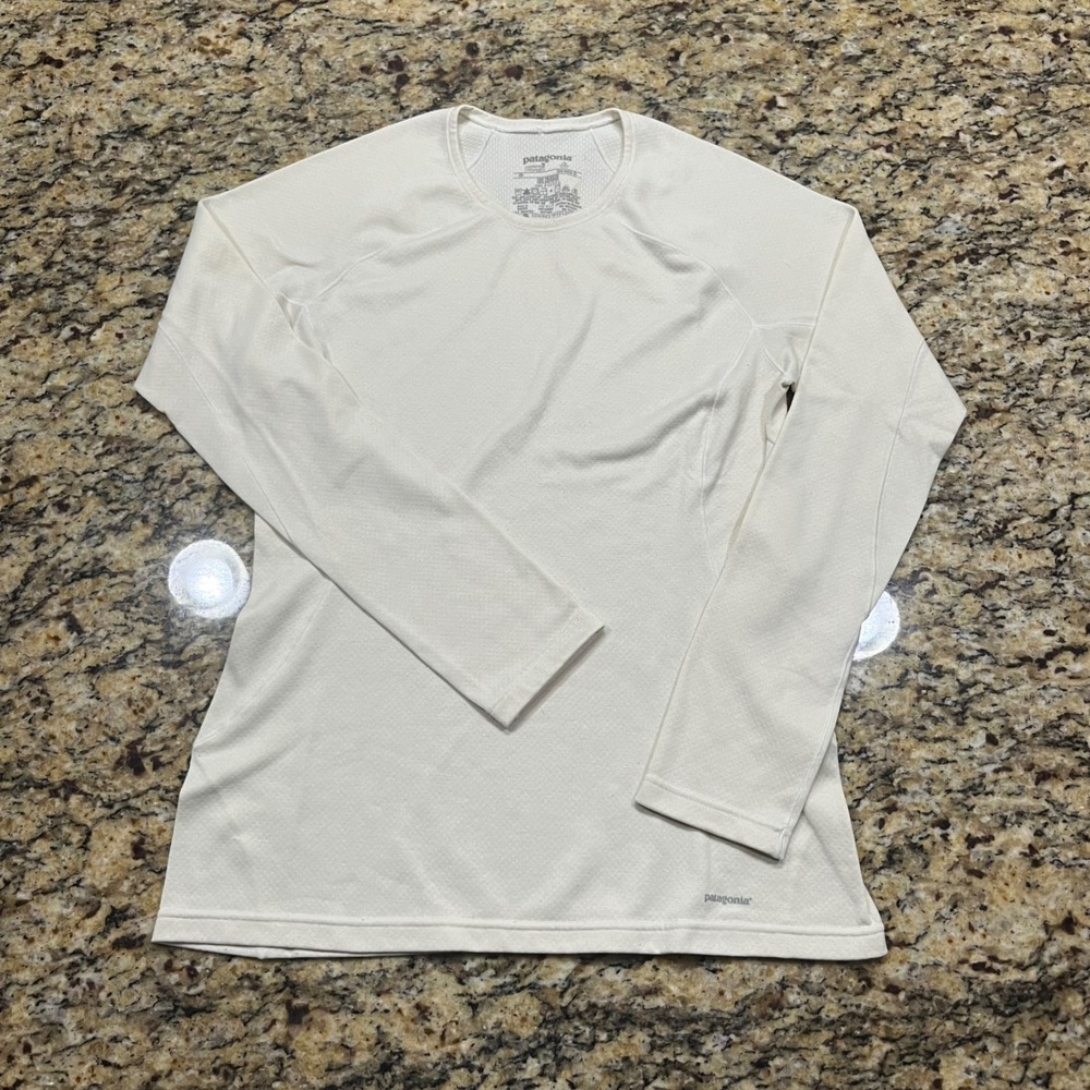 Patagonia Capilene 3 Midweight Base Layer Top Womens XS Cream Long Sleeve